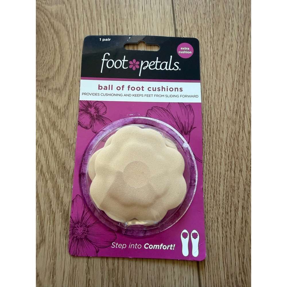 Foot Petals Ball of Foot Cushions Khaki Premium Foam Shoe Inserts 1 Pair NEW